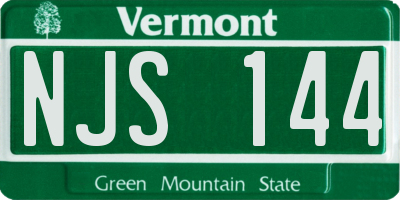 VT license plate NJS144