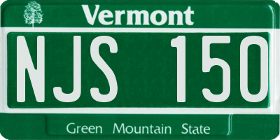 VT license plate NJS150