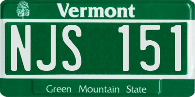 VT license plate NJS151