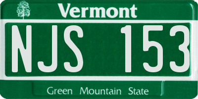 VT license plate NJS153