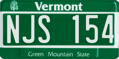 VT license plate NJS154