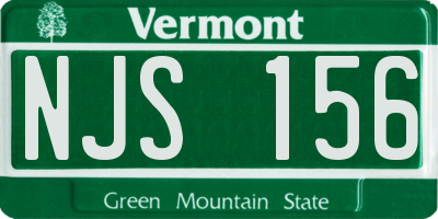VT license plate NJS156