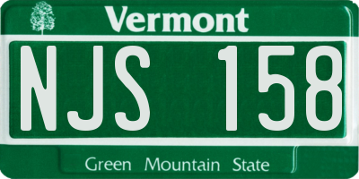VT license plate NJS158