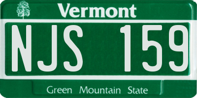 VT license plate NJS159