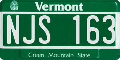 VT license plate NJS163