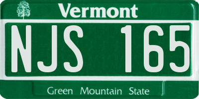 VT license plate NJS165
