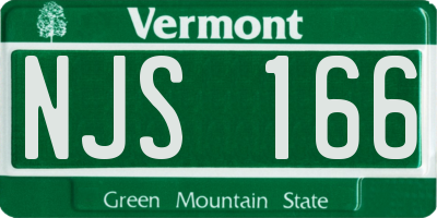VT license plate NJS166