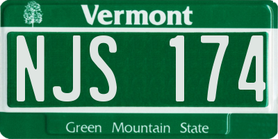 VT license plate NJS174