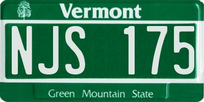 VT license plate NJS175