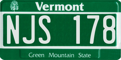 VT license plate NJS178