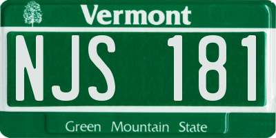 VT license plate NJS181