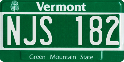 VT license plate NJS182