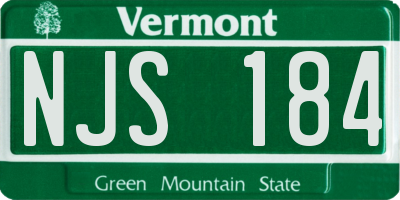 VT license plate NJS184