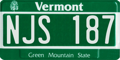VT license plate NJS187