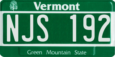 VT license plate NJS192