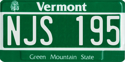 VT license plate NJS195