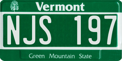 VT license plate NJS197