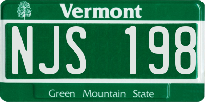 VT license plate NJS198