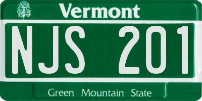 VT license plate NJS201