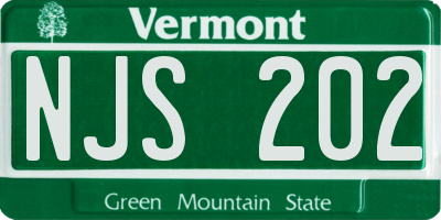 VT license plate NJS202