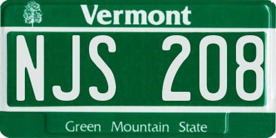 VT license plate NJS208