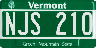 VT license plate NJS210