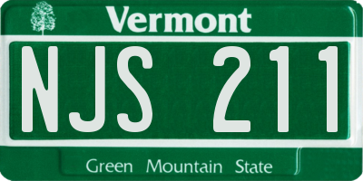 VT license plate NJS211