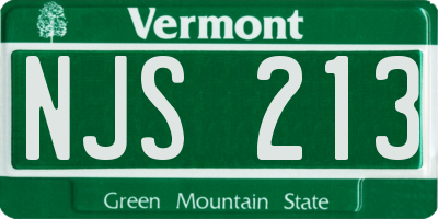 VT license plate NJS213