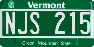 VT license plate NJS215