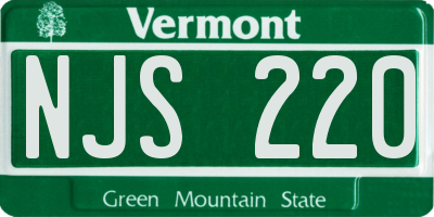 VT license plate NJS220