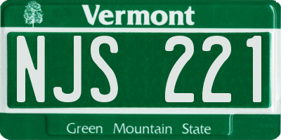 VT license plate NJS221
