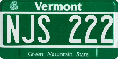 VT license plate NJS222