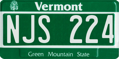 VT license plate NJS224