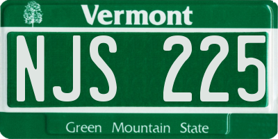VT license plate NJS225