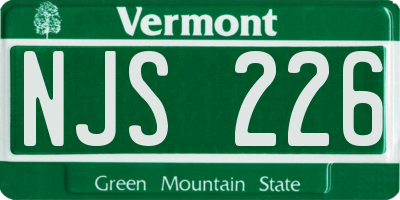 VT license plate NJS226