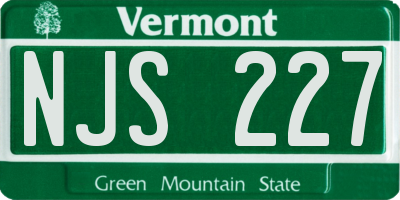 VT license plate NJS227
