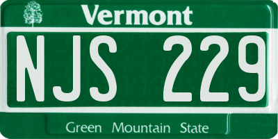 VT license plate NJS229