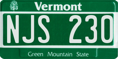 VT license plate NJS230
