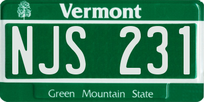 VT license plate NJS231