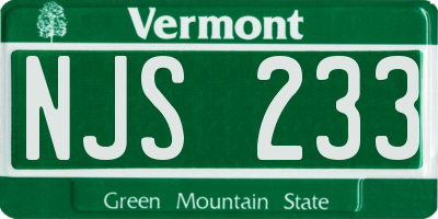 VT license plate NJS233