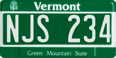 VT license plate NJS234