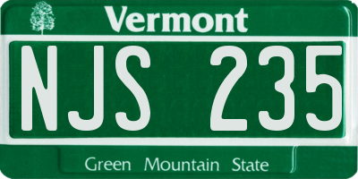 VT license plate NJS235
