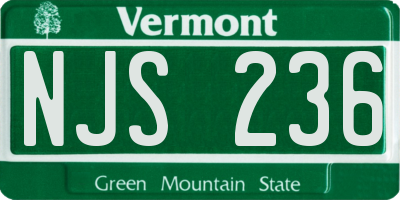 VT license plate NJS236