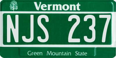 VT license plate NJS237