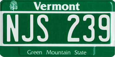 VT license plate NJS239