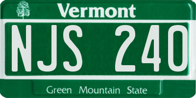 VT license plate NJS240