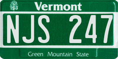 VT license plate NJS247