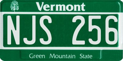 VT license plate NJS256