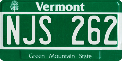 VT license plate NJS262