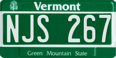 VT license plate NJS267